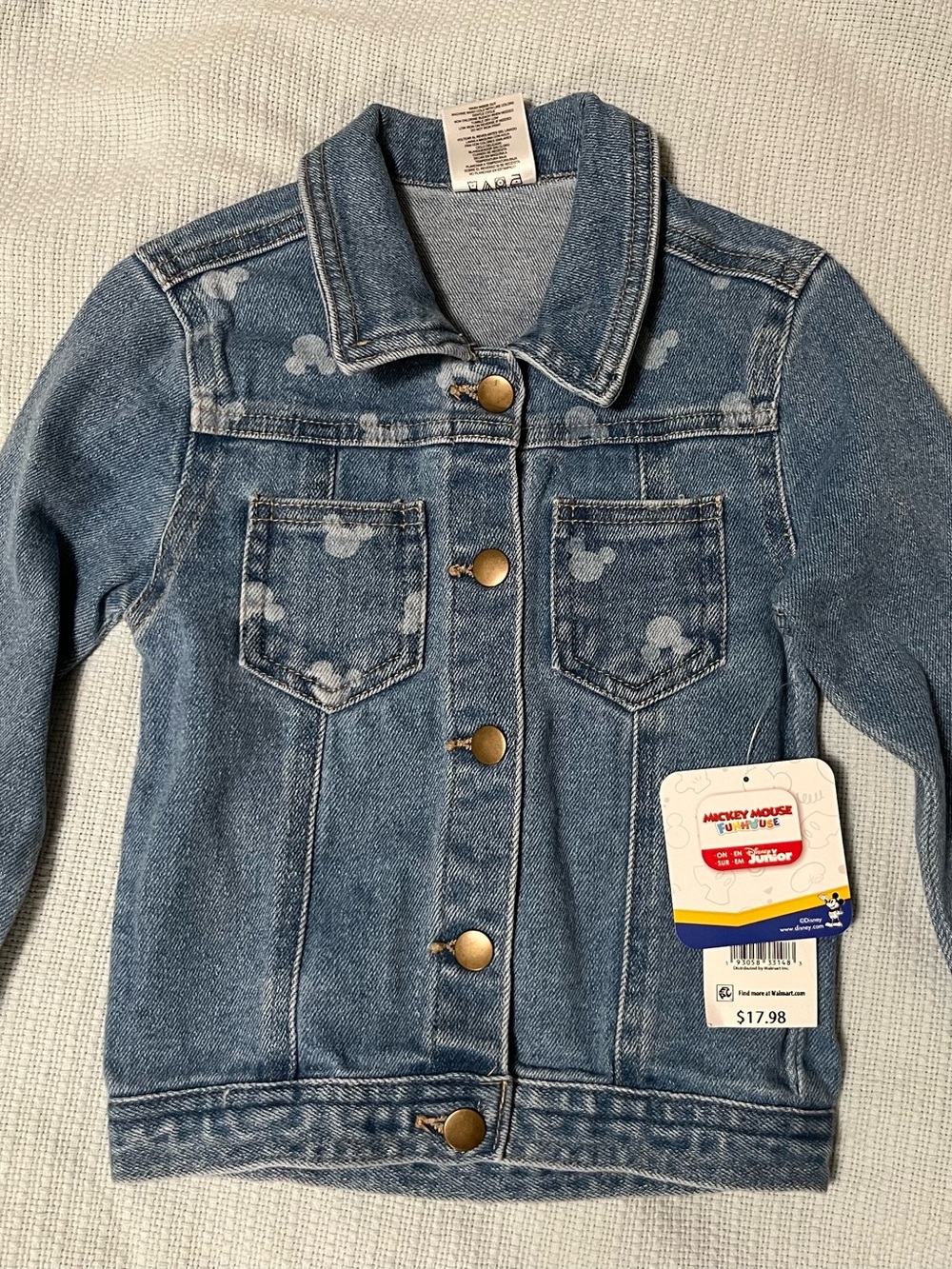 Disney Denim Jacket with Mickey Print in Faded Blue